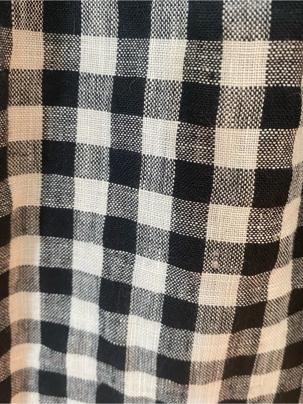 J.Crew 100% Linen Gingham Smocked Puff Sleeve Midi Dress XS